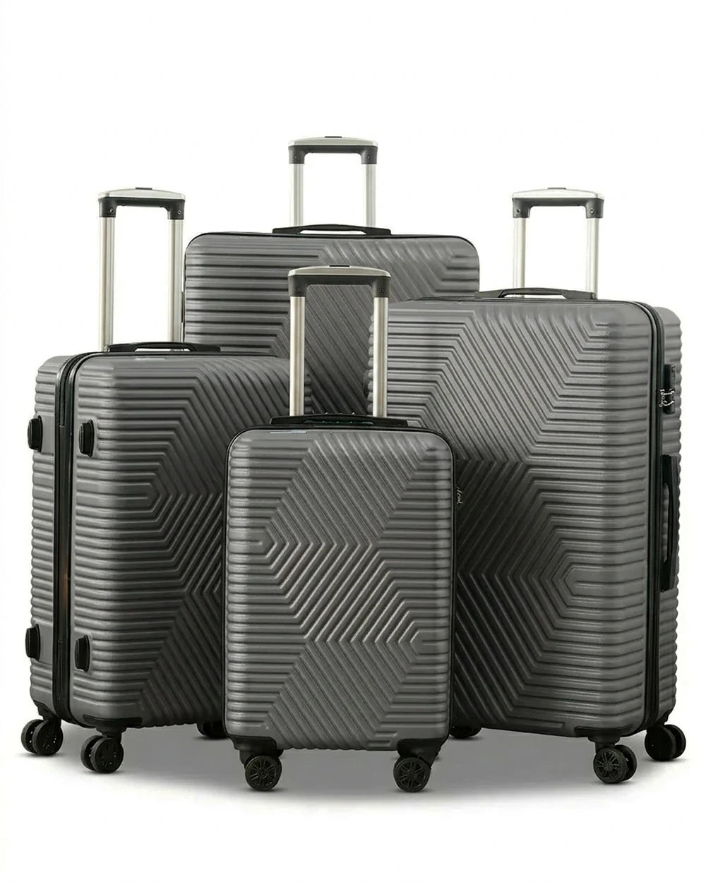 Zig Zag ABS Lightweight Luggage Bag With Double Spinner Wheel | 4 Piece Set 20, 24, 28, 32 Inches