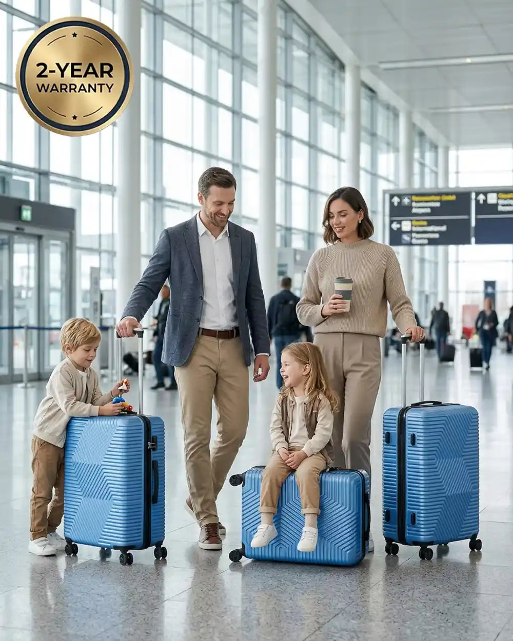 Zig Zag ABS Lightweight Luggage Bag With Double Spinner Wheel | 4 Piece Set 20, 24, 28, 32 Inches