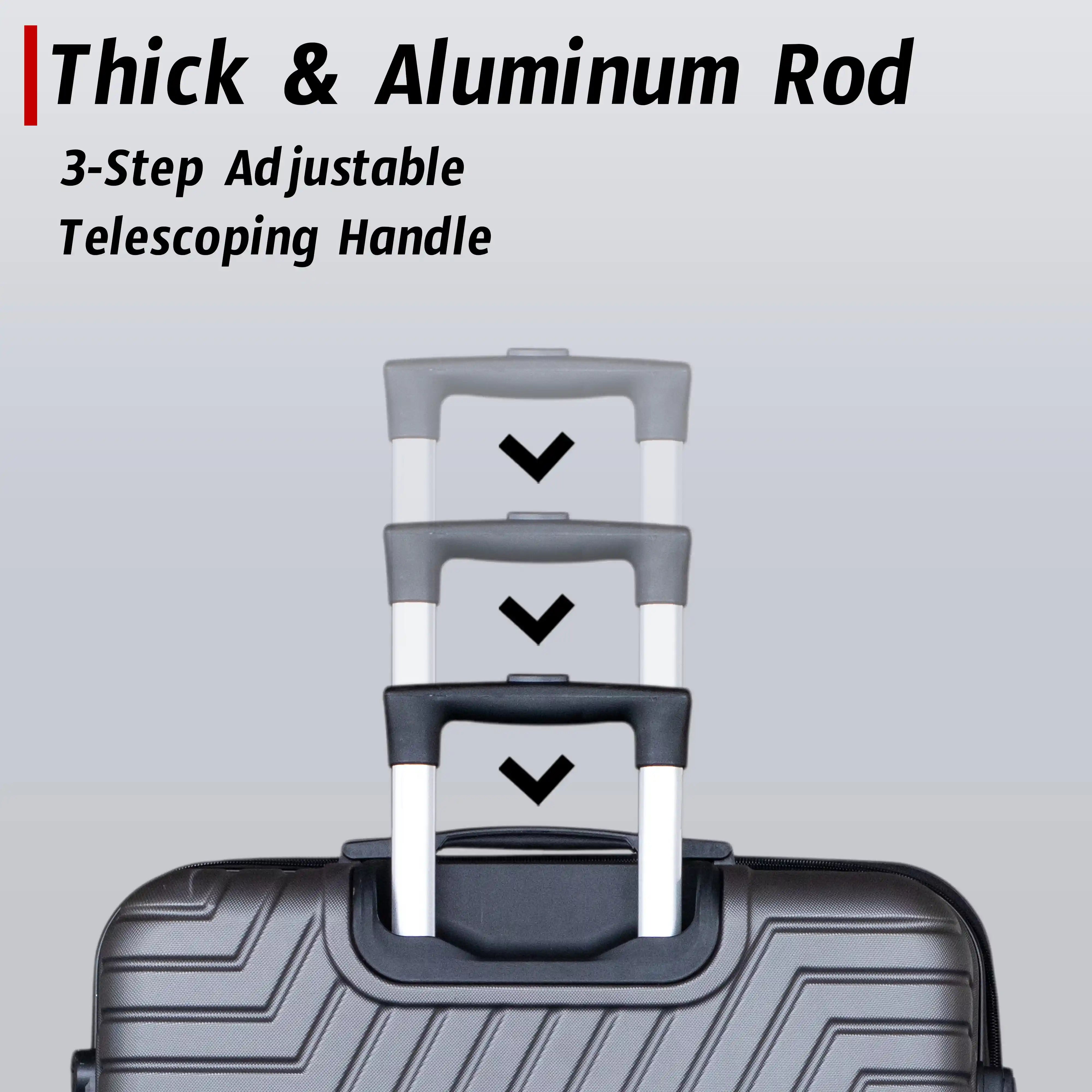 32 Inch Extra Large Luggage Zig Zag ABS Lightweight Suitcase Bag with Double Spinner Wheels