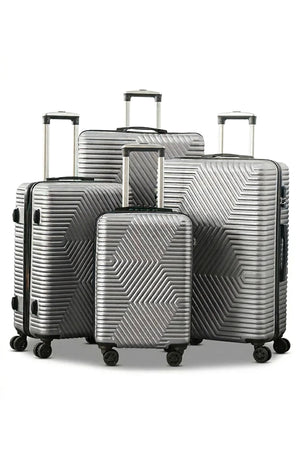 Zig Zag ABS Lightweight Luggage Bag With Double Spinner Wheel | 4 Piece Set 20, 24, 28, 32 Inches