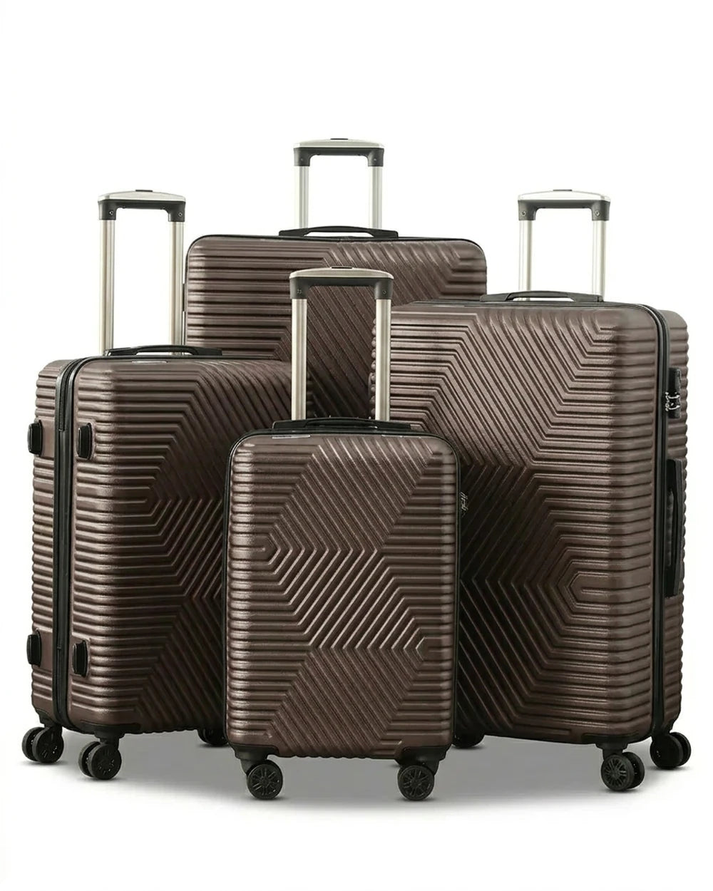 Zig Zag ABS Lightweight Luggage Bag With Double Spinner Wheel | 4 Piece Set 20, 24, 28, 32 Inches