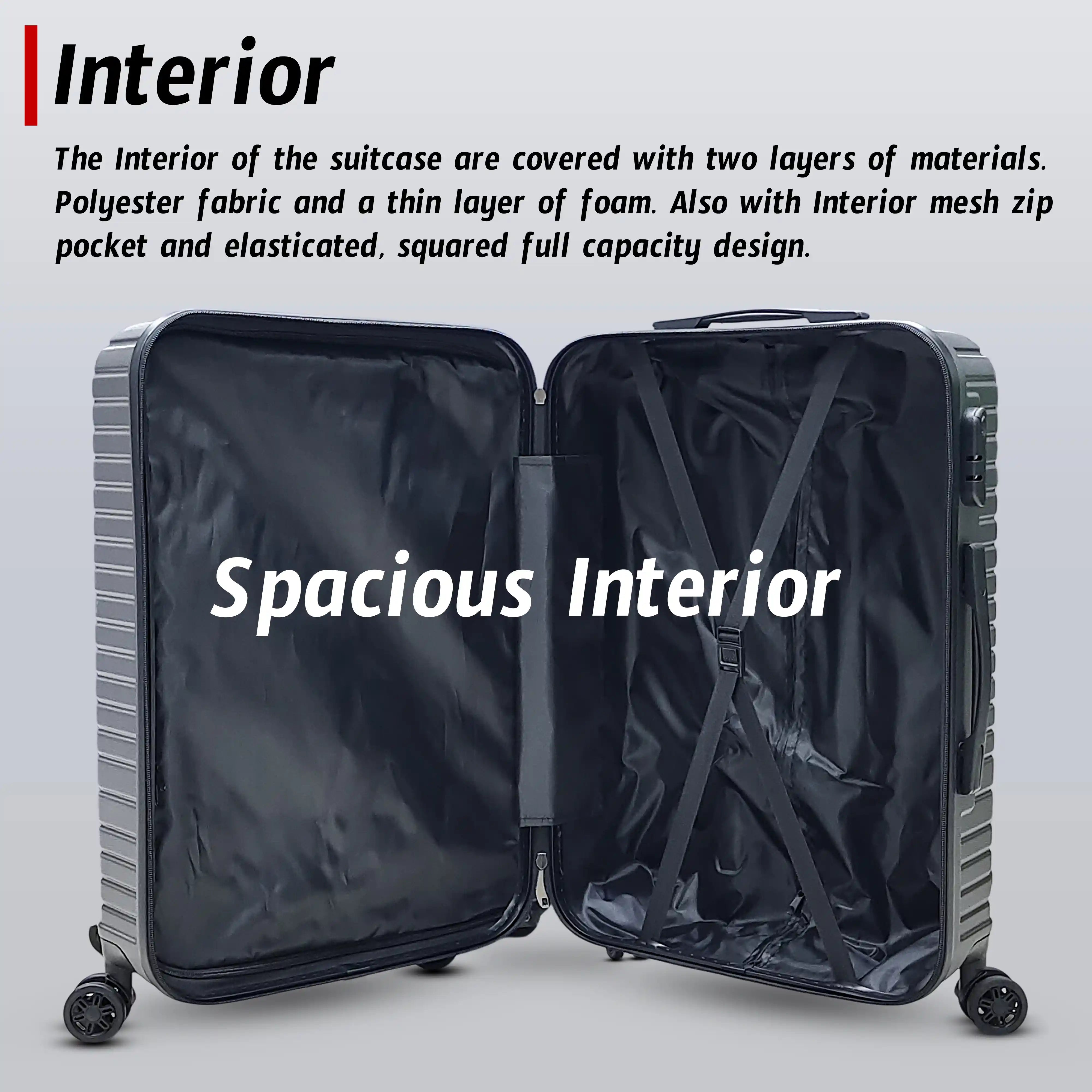 32 Inch Extra Large Luggage Zig Zag ABS Lightweight Suitcase Bag with Double Spinner Wheels