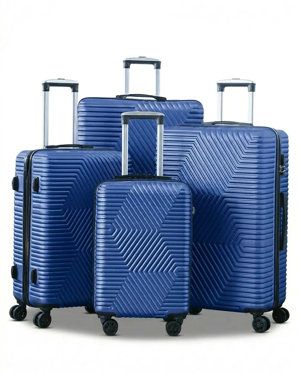 Zig Zag ABS Lightweight Luggage Bag With Double Spinner Wheel | 4 Piece Set 20, 24, 28, 32 Inches