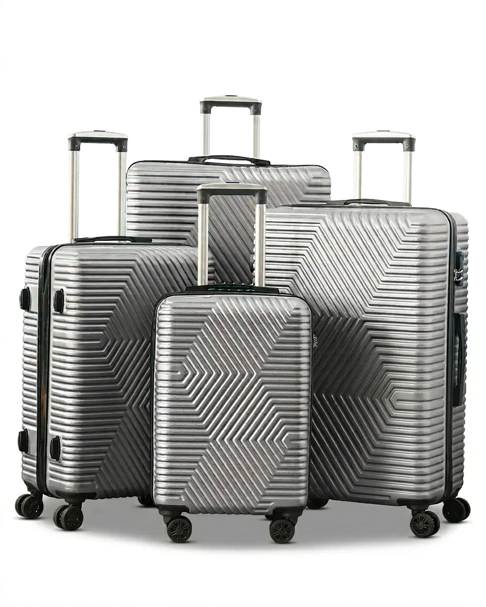 Zig Zag ABS Lightweight Luggage Bag With Double Spinner Wheel | 4 Piece Set 20, 24, 28, 32 Inches