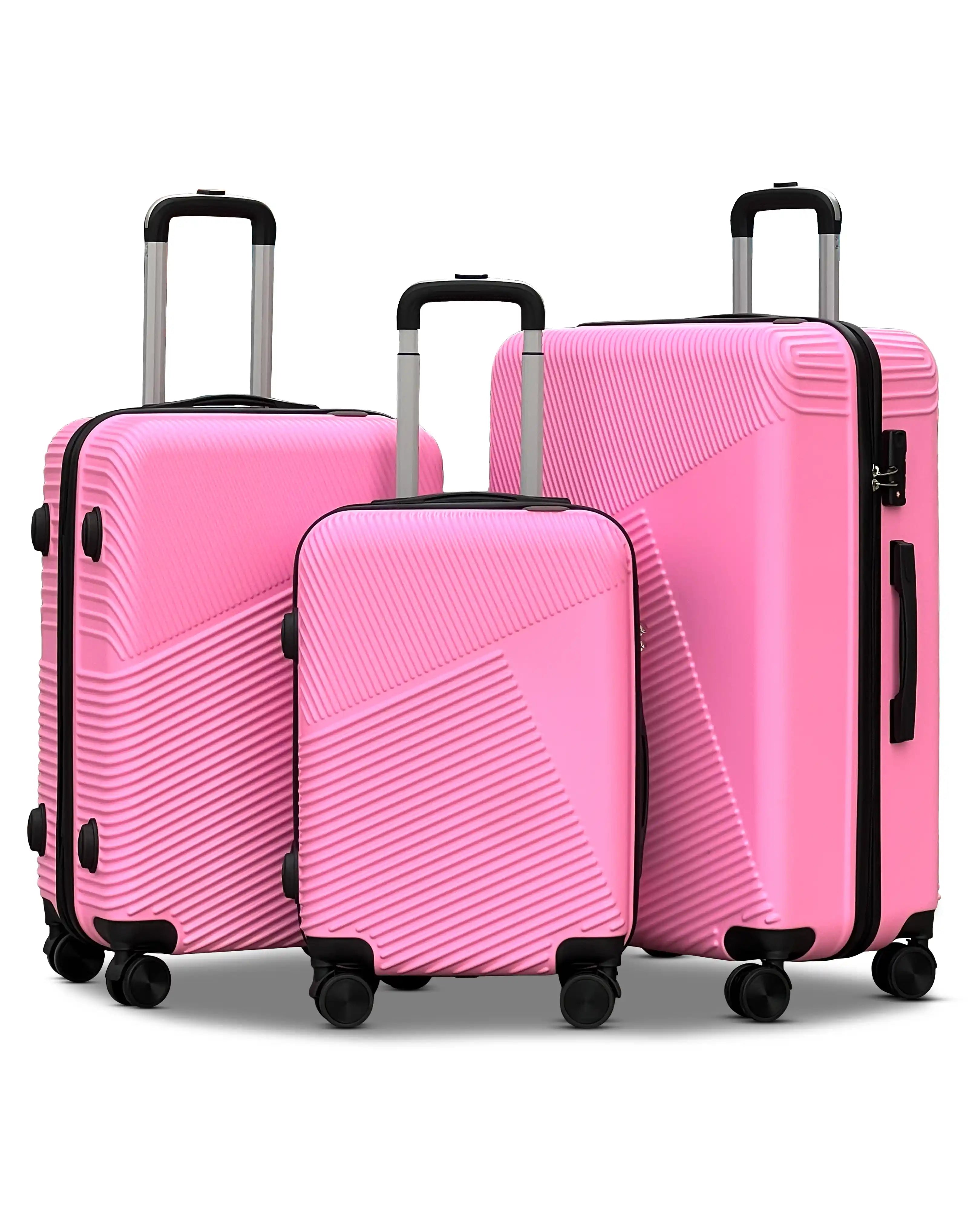 Zig Zag V3 Set of 3 Hard Side Luggage Lightweight ABS Suitcase with Spinner Wheels