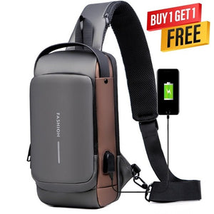 Buy 1 Get 1 Free | Anti-theft USB Shoulder Bag | Cross Body Chest Bag