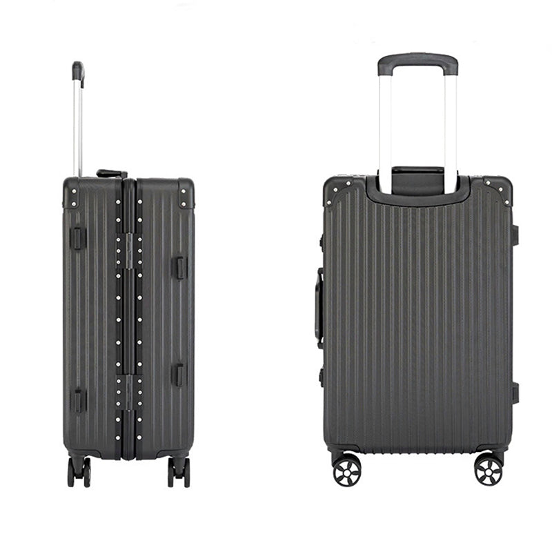20" Black Colour Aluminium Framed Hard Shell Without Zipper Carry On TSA Spinner Wheel Luggage