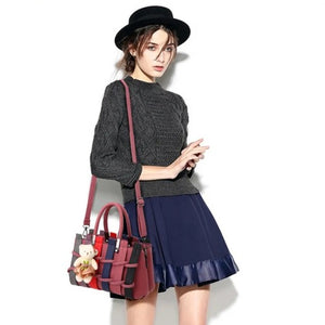 Bear Pendant Tote Shoulder Bag