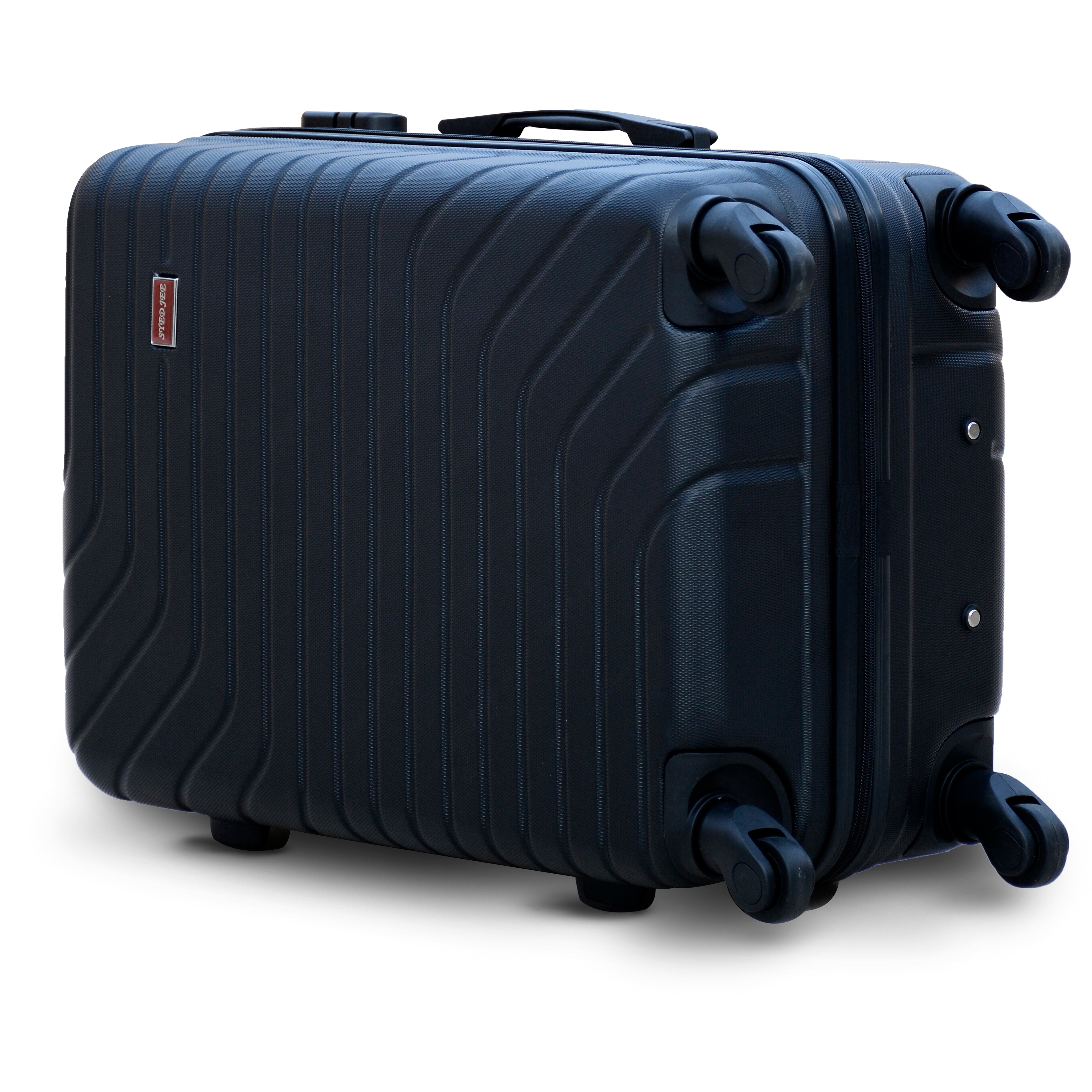 20" Black Colour SJ ABS Luggage Lightweight Hard Case Trolley Bag
