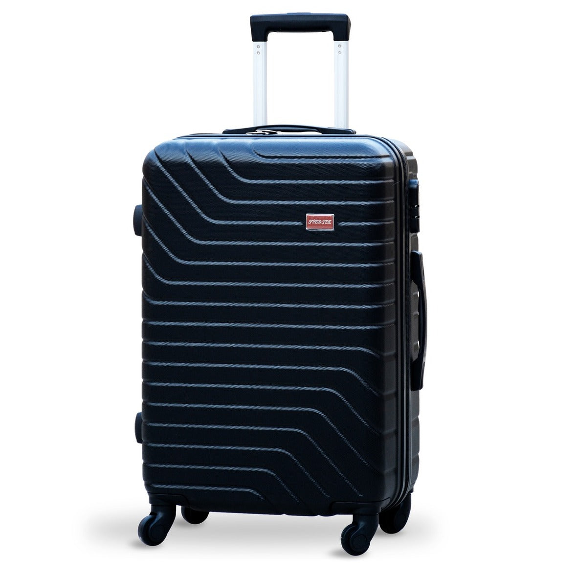 4 Piece Full Set 20" 24" 28" 32 Inches Black Colour SJ ABS Luggage Lightweight Hard Case Trolley Bag Zaappy.com