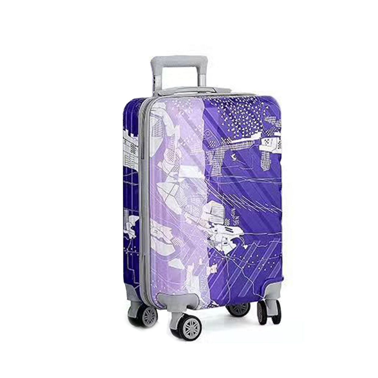 Beautiful Printed Lightweight Hard Case Luggage Plain Root | 4 Pcs Set 7, 20, 24, 28 Inch