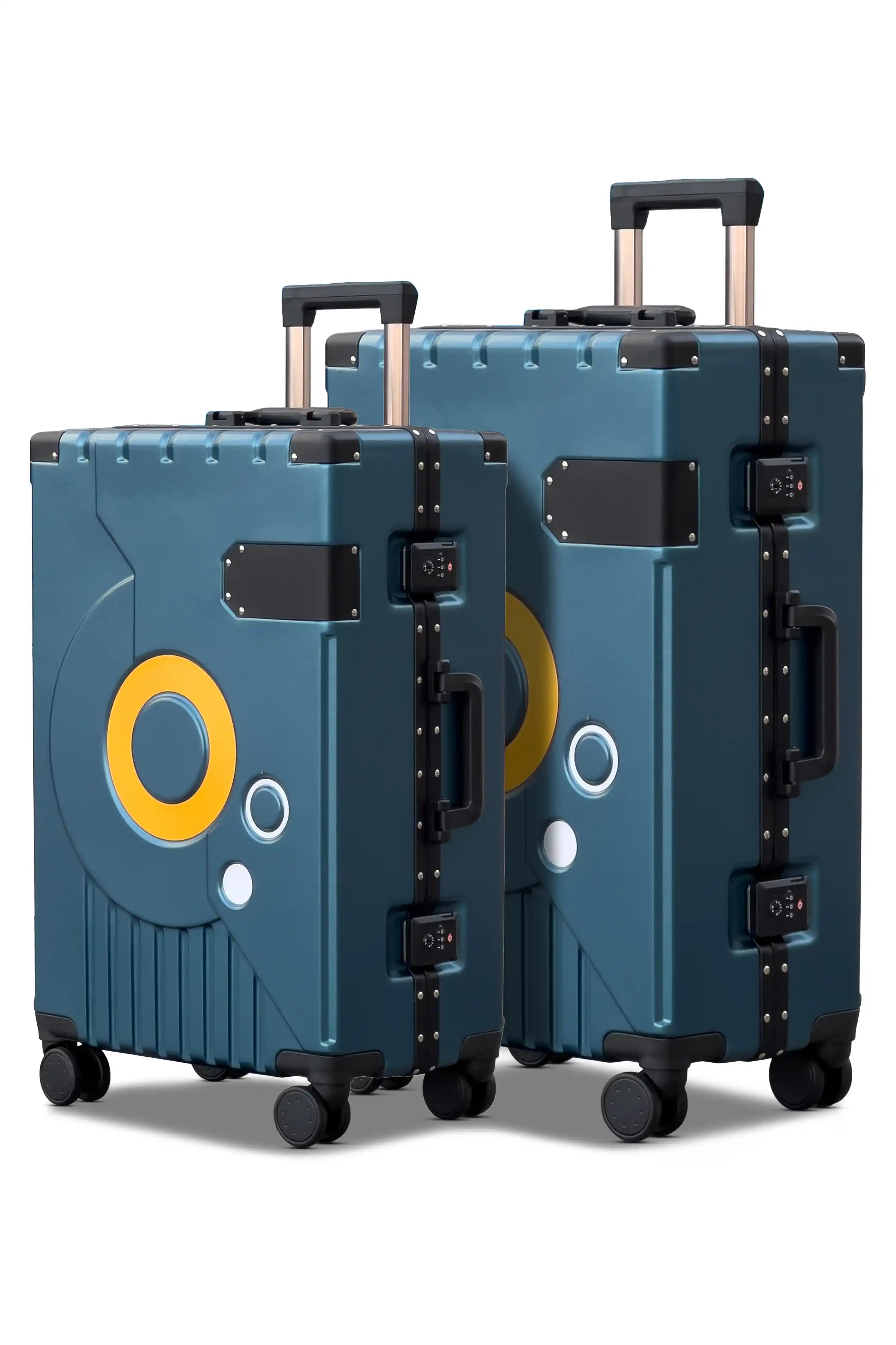 Bold Aluminium Frame 2 Pcs Set Cabin Size 20 Inch [7-10 Kg] and Checked In 24 Inch [20-25 Kg] Luggage With TSA Lock and Travel Hook