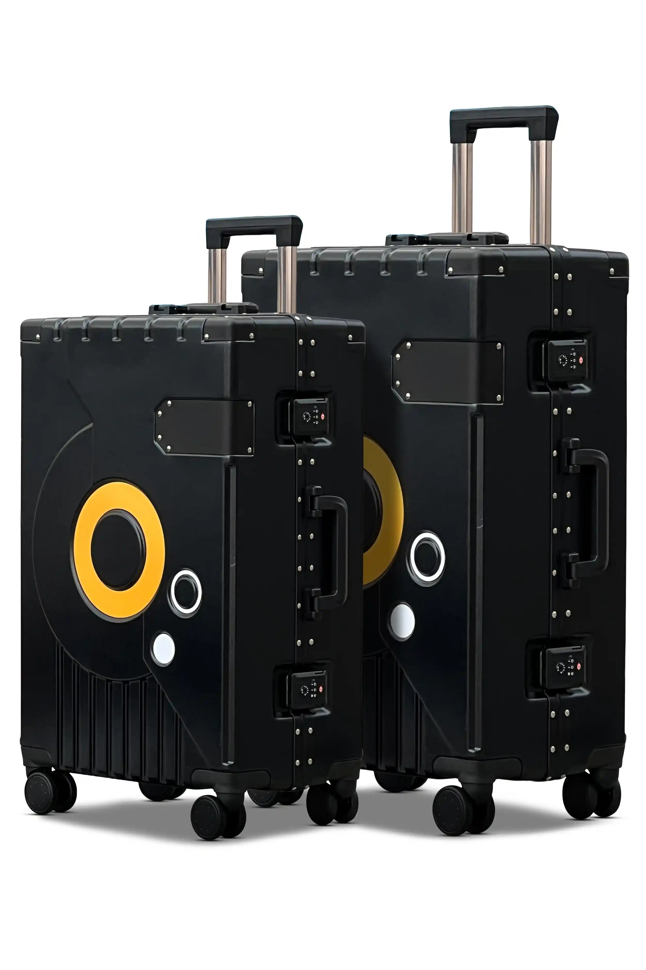 Bold Aluminium Frame 2 Pcs Set Cabin Size 20 Inch [7-10 Kg] and Checked In 24 Inch [20-25 Kg] Luggage With TSA Lock and Travel Hook