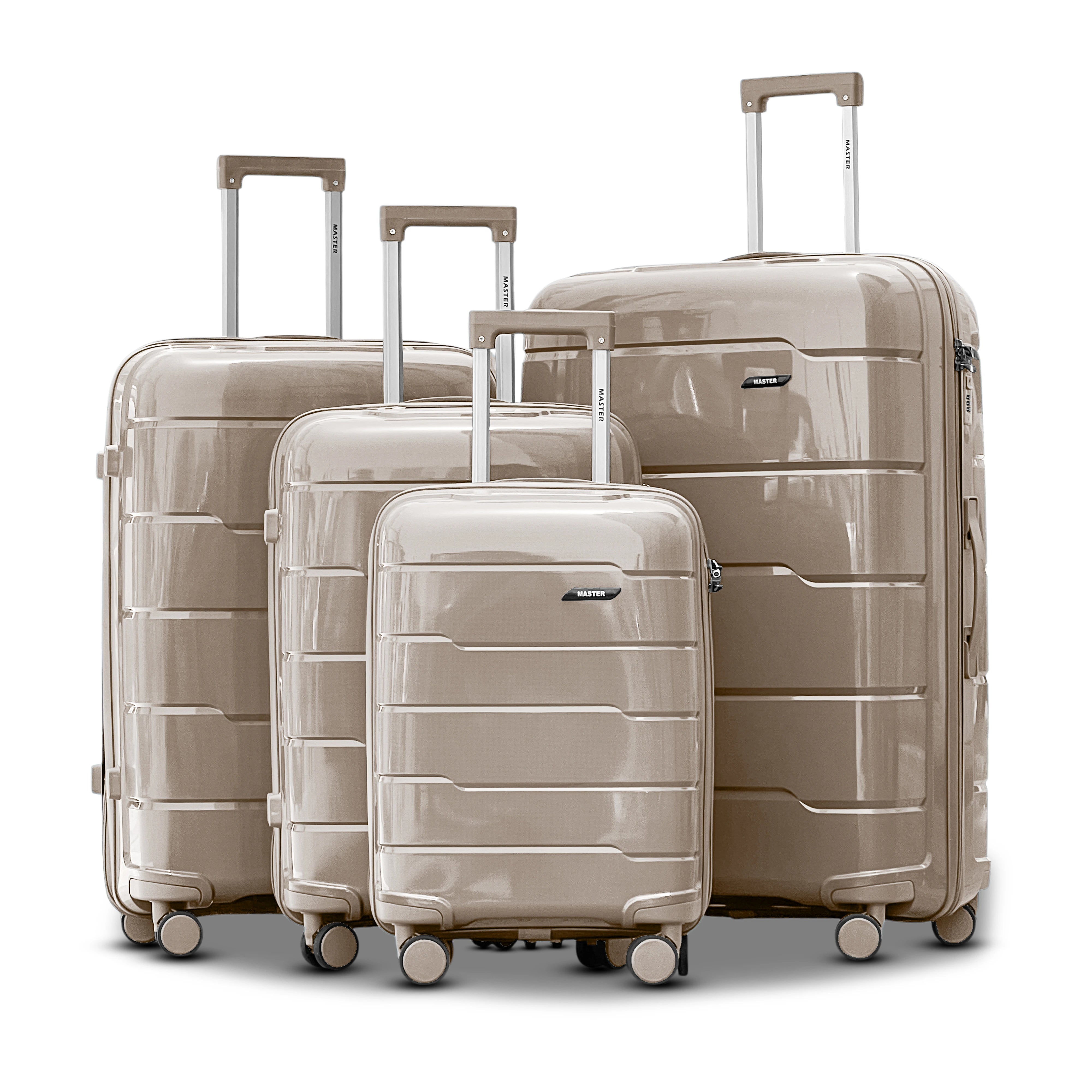 Ceramic Smooth PP Lightweight Luggage Bags with Double Spinner Wheels | 20, 24, 28, 32 Inches