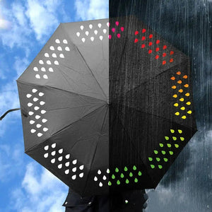 Colour Changing Umbrella Black Colour Design Printed