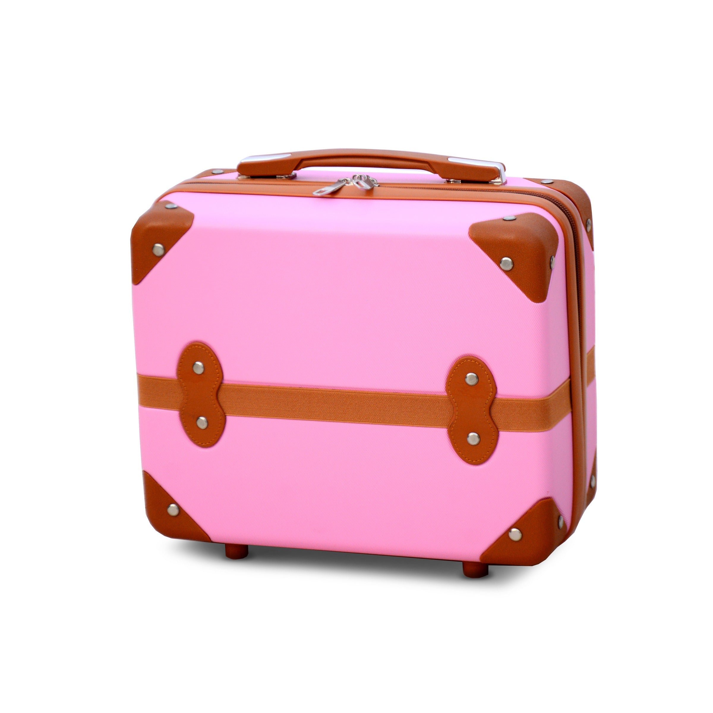 Corner Guard Lightweight ABS Beauty Case | Pink Colour Cosmetics Box | 2 Year Warranty