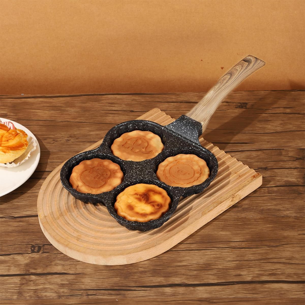 4 Hole Non-Stick Pan Cake Pan | Egg Fry Roasting Pan Zaappy