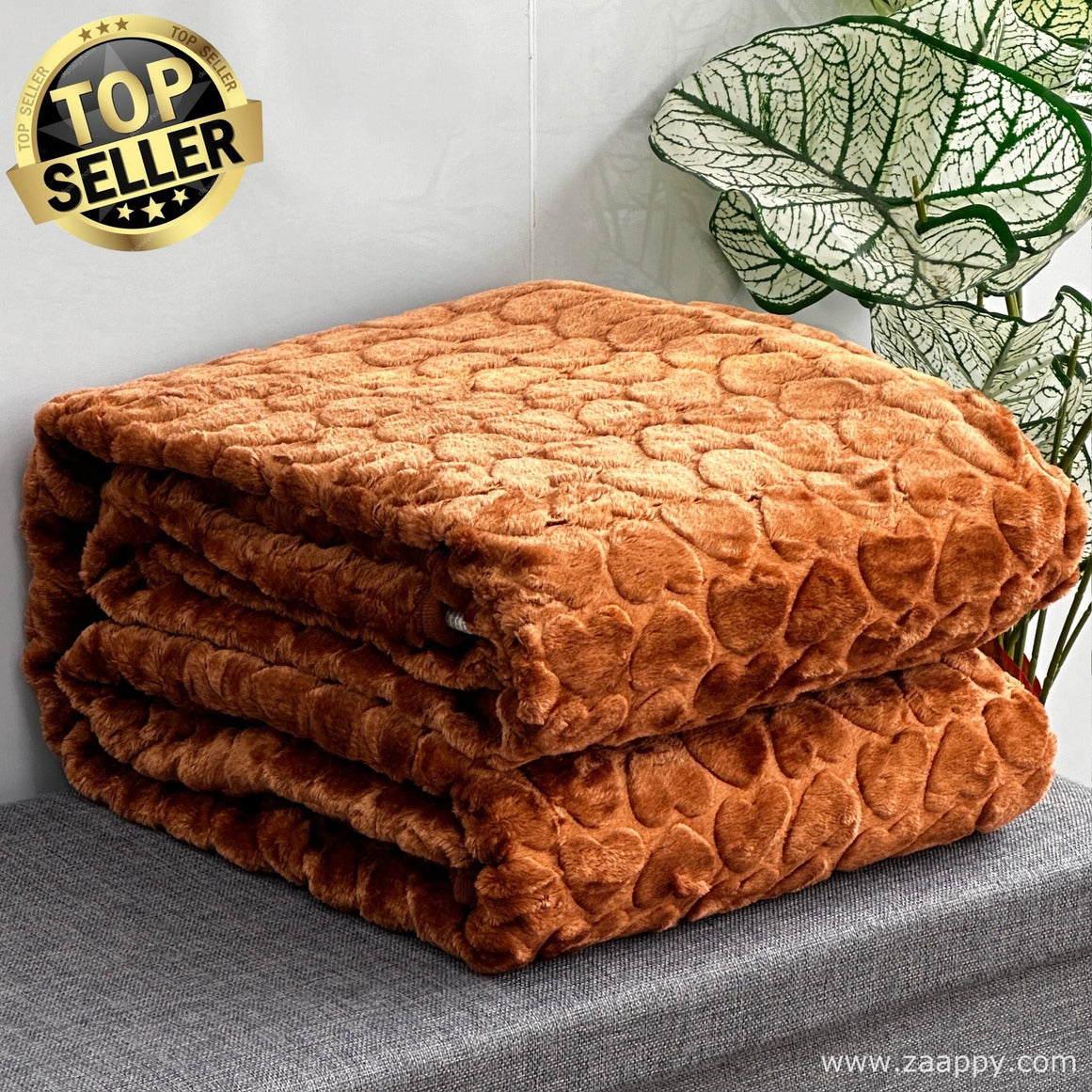 Soft Embossed Double Bed Blanket | Heart Design 0232 | 2 Kg