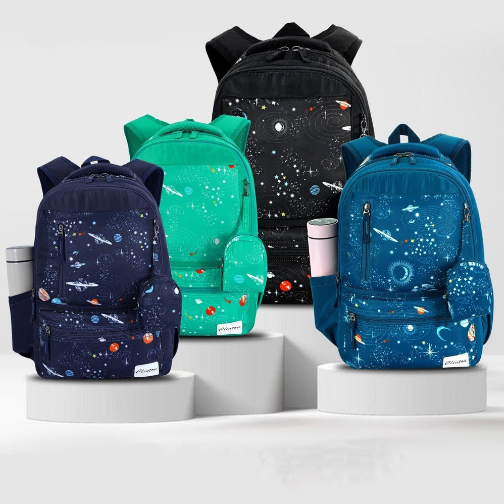 Buy 1 Get 1 Free | Espiral Galaxy Backpack Bag with Pouch | Waterproof Multi Pockets