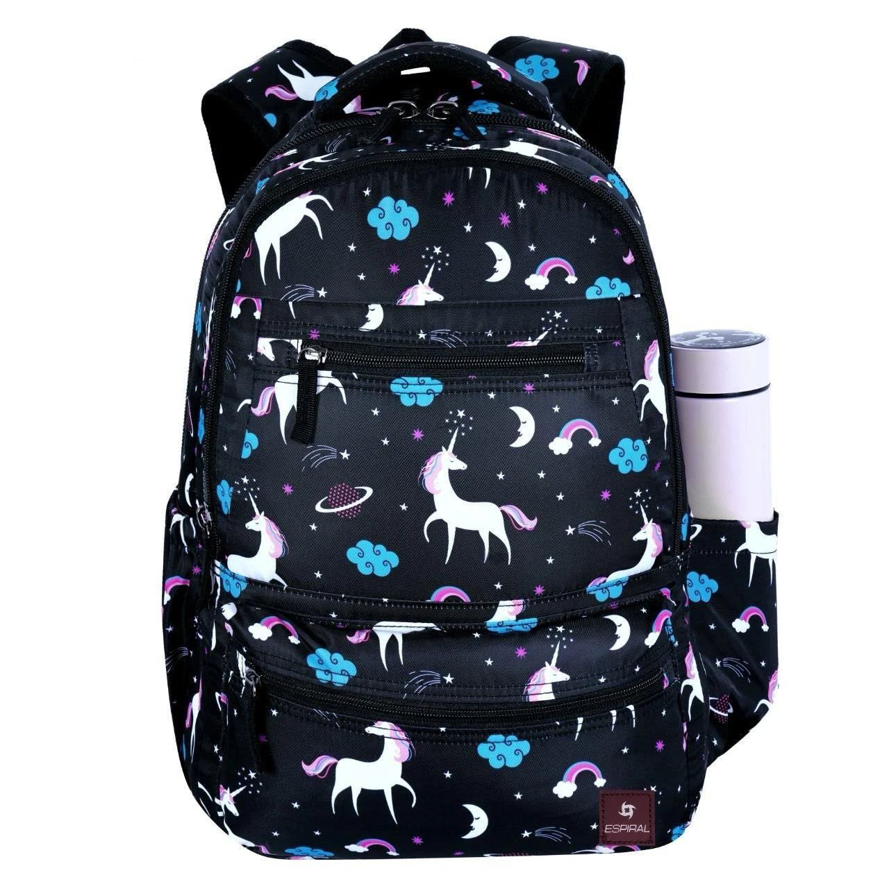 Printed School Bag for Kids Waterproof Espiral Unicorn Print Backpack