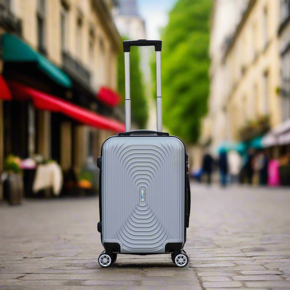 Yinton Fashion ABS Silver Lightweight Hard Case Trolley Luggage | 20" Inches zaappy.com