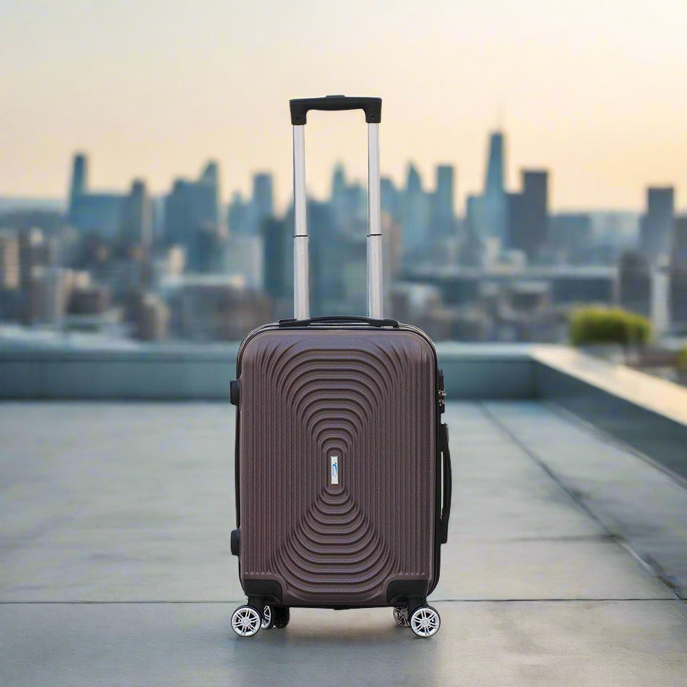 Yinton Fashion ABS Coffee Lightweight Hard Case Trolley Luggage | 20" Inches zaappy.com