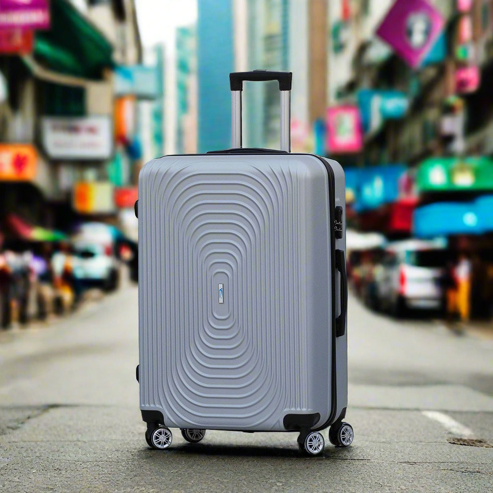 Yinton Fashion ABS Silver Lightweight Hard Case Trolley Luggage | 28" Inches zaappy.com