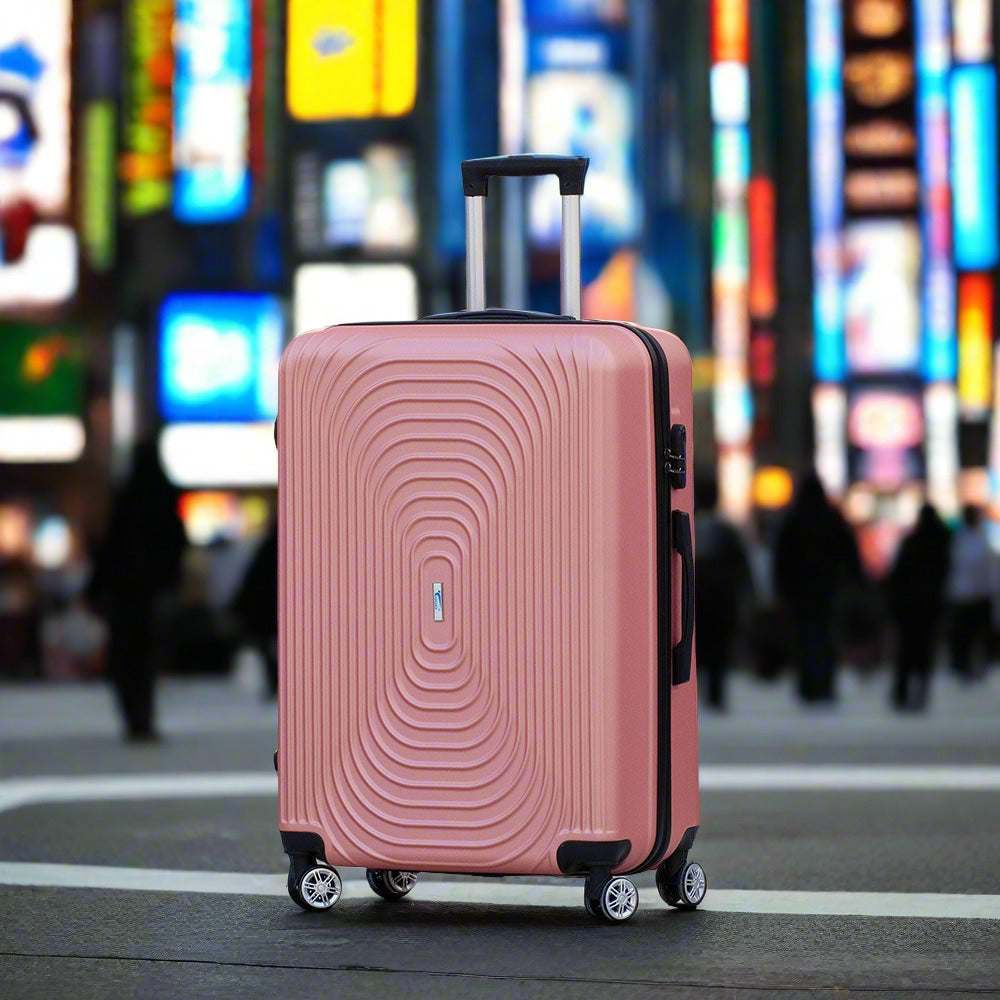 Yinton Fashion ABS Rose Gold Lightweight Hard Case Trolley Luggage | 28" Inches zaappy.com