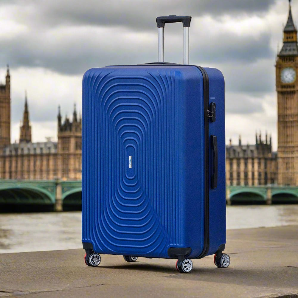 Yinton Fashion ABS Blue Lightweight Hard Case Trolley Luggage | "32 Inches blue zaappy.com