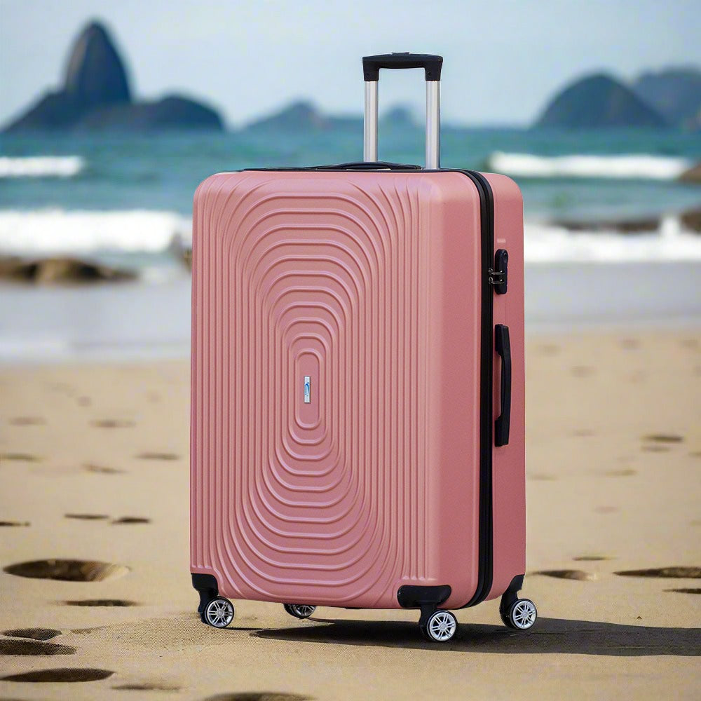 Yinton Fashion ABS Rose Gold Lightweight Hard Case Trolley Luggage | 32" Inches zaappy.com