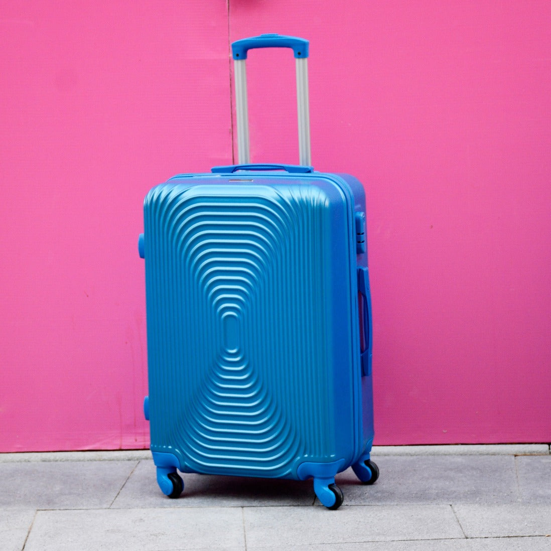 20" Blue Colour Fashion ABS Hard Case Carry On Trolley Luggage Bag | 2 Year Warranty