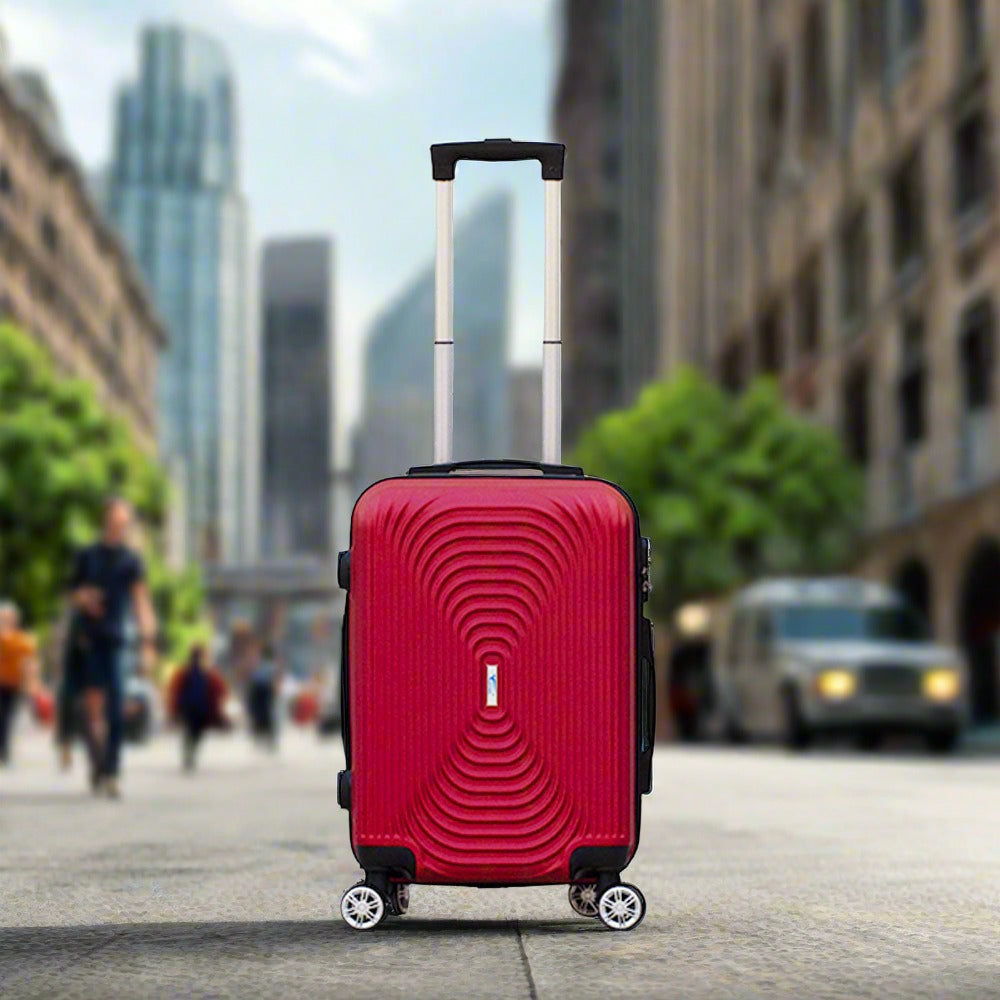 Yinton Fashion ABS Red Lightweight Hard Case Trolley Luggage | 20" Inches zaappy.com