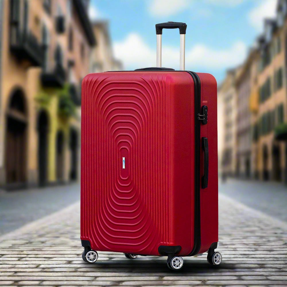 Yinton Fashion ABS Red Lightweight Hard Case Trolley Luggage | 32 Inches zaappy.com