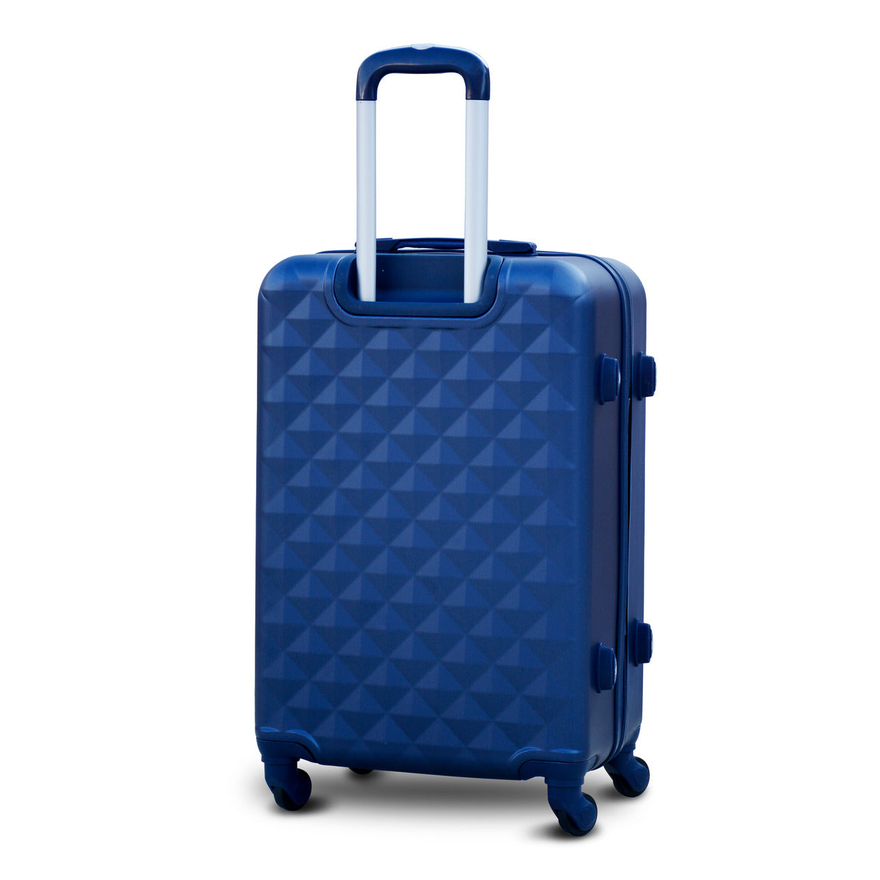 4 Piece Full Set 7" 20" 24" 28 Inches Blue Colour Diamond Cut ABS Luggage Lightweight Hard Case Trolley Bag Zaappy.com