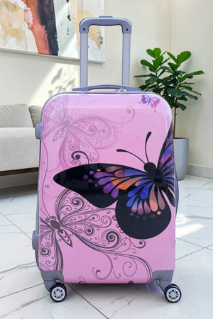 28 Inch Large Printed Butterfly ABS Luggage Lightweight Hard Trolley Bag with Spinner Wheels