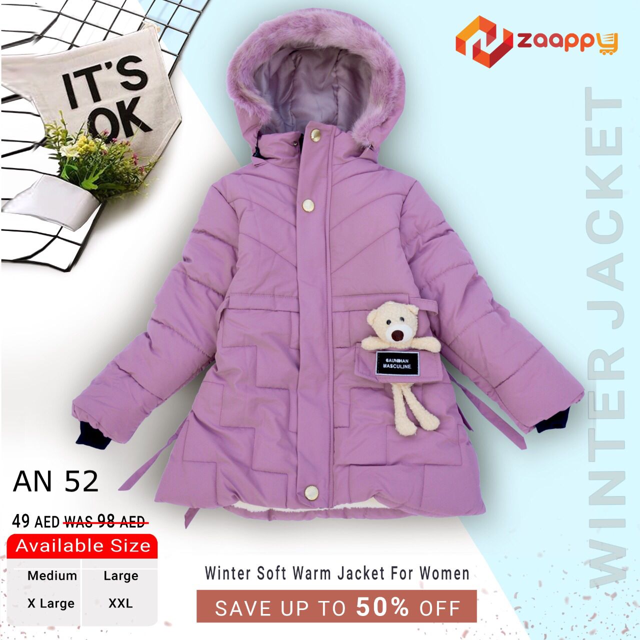 Winter Soft Warm Jacket for Girls | Thermal C202