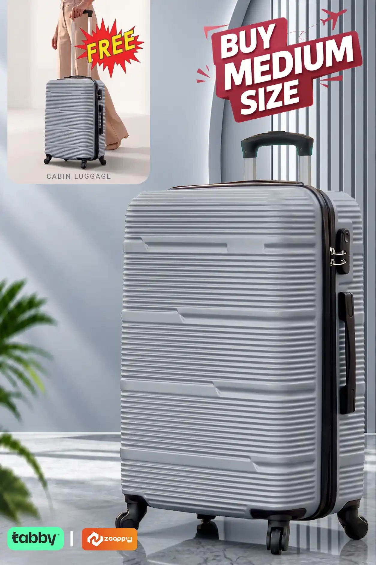 Horizon Line ABS Medium Size 24 Inch Luggage Bag | Cabin Size FREE | Lightweight ABS Travel Bags