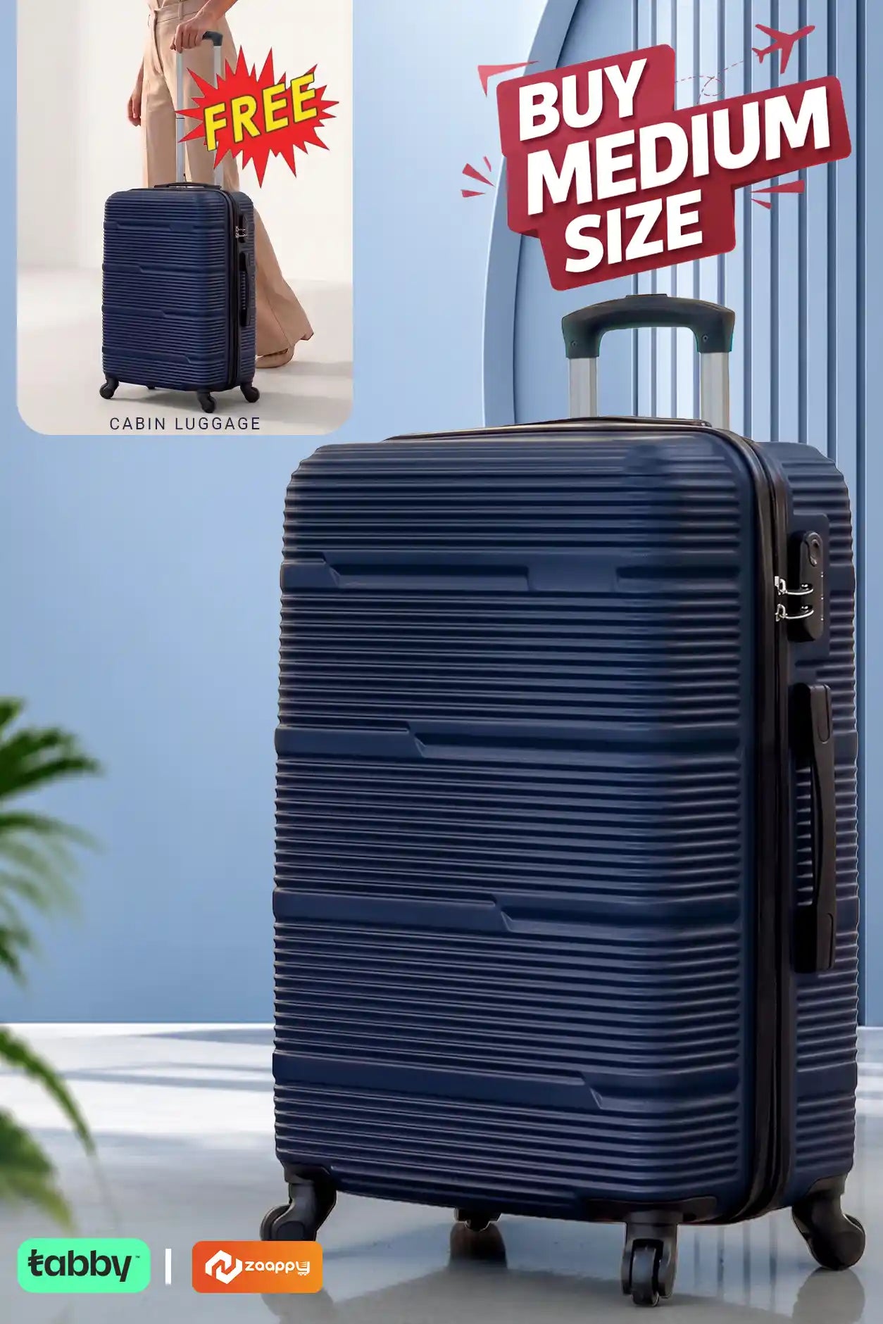 Horizon Line ABS Medium Size 24 Inch Luggage Bag | Cabin Size FREE | Lightweight ABS Travel Bags