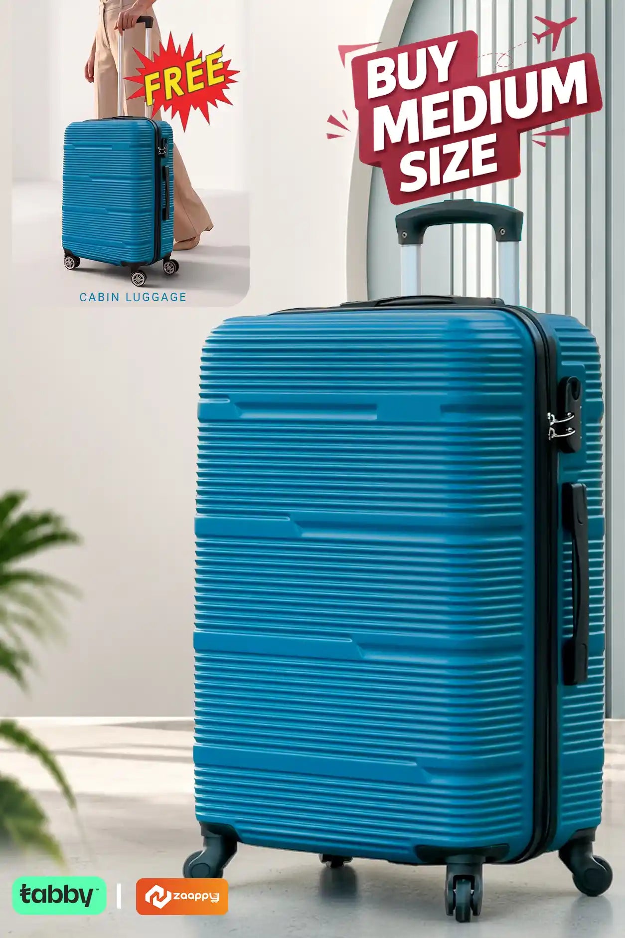 Horizon Line ABS Medium Size 24 Inch Luggage Bag | Cabin Size FREE | Lightweight ABS Travel Bags