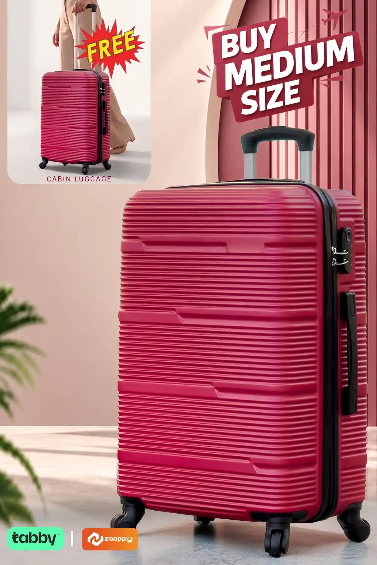 Horizon Line ABS Medium Size 24 Inch Luggage Bag | Cabin Size FREE | Lightweight ABS Travel Bags