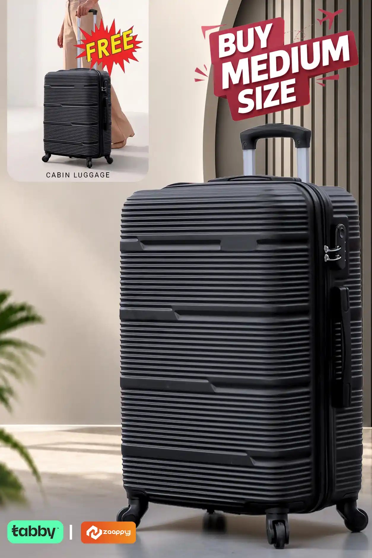 Horizon Line ABS Medium Size 24 Inch Luggage Bag | Cabin Size FREE | Lightweight ABS Travel Bags