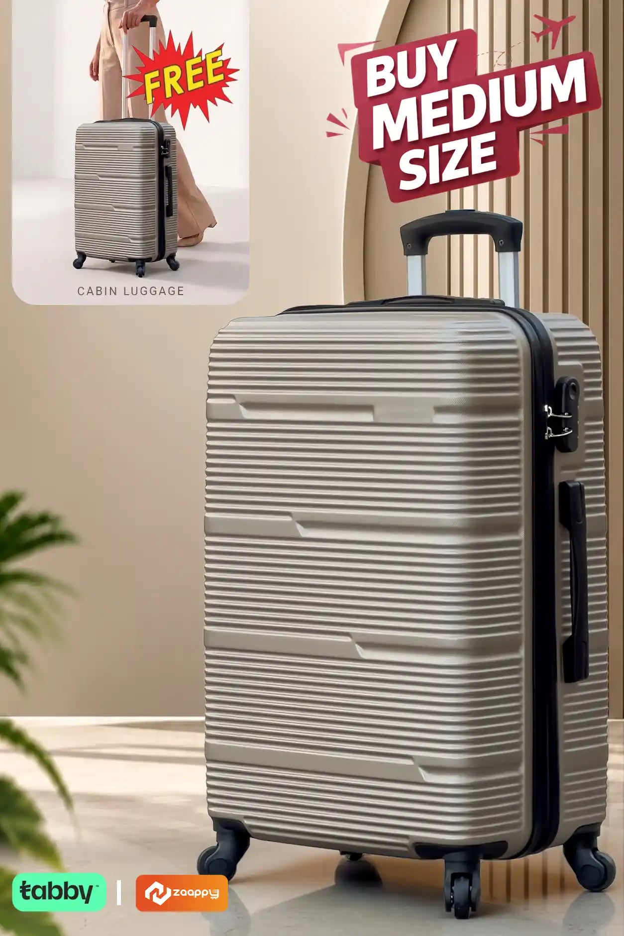 Horizon Line ABS Medium Size 24 Inch Luggage Bag | Cabin Size FREE | Lightweight ABS Travel Bags