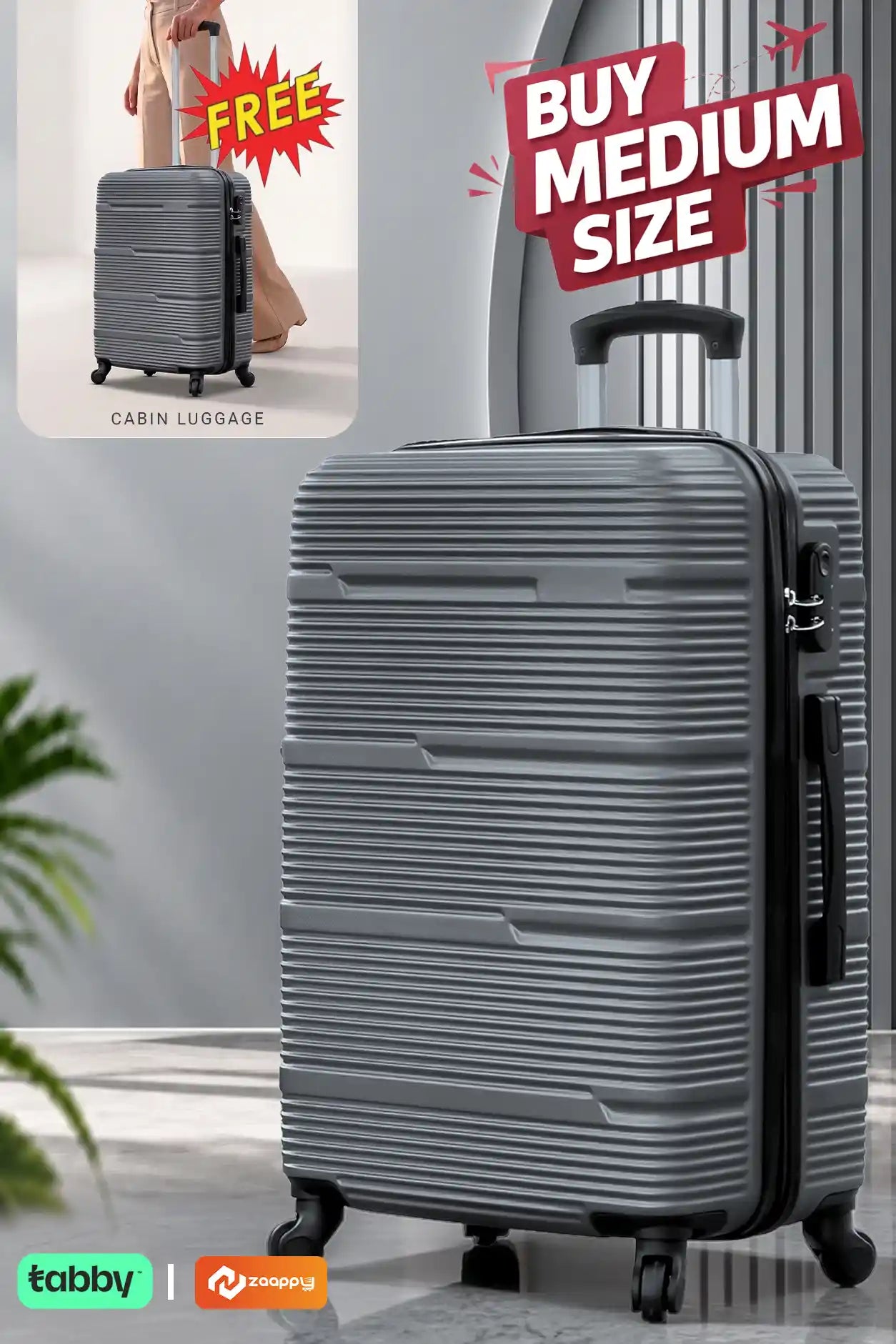 Horizon Line ABS Medium Size 24 Inch Luggage Bag | Cabin Size FREE | Lightweight ABS Travel Bags