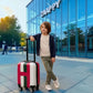 Kids Beautiful Stripe Printed Lightweight Suitcase ABS Hard Shell Luggage with Smooth Rolling Spinner Wheels and Combination Lock