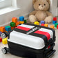 Kids Beautiful Stripe Printed Lightweight Suitcase ABS Hard Shell Luggage with Smooth Rolling Spinner Wheels and Combination Lock