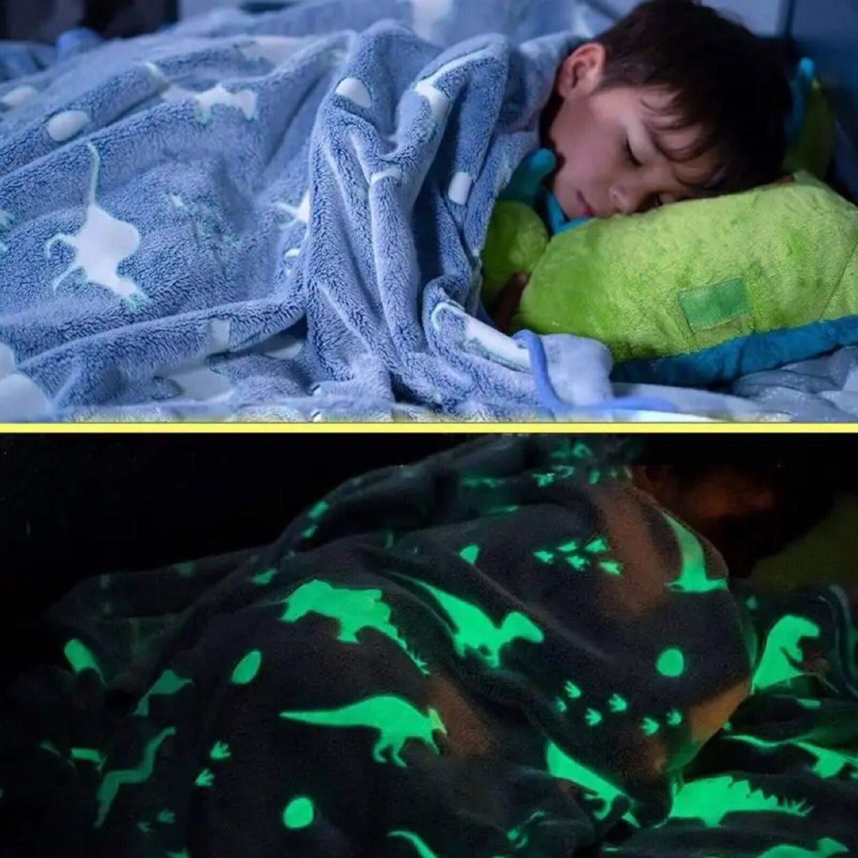 Glow in Dark Luminous Flannel Blanket For Kids | Feather Touch Magic Blanket | Double Zaappy