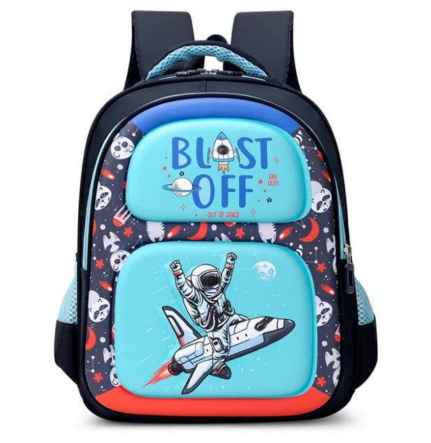 Printed Lightweight Kids School Bag astronaut printed
