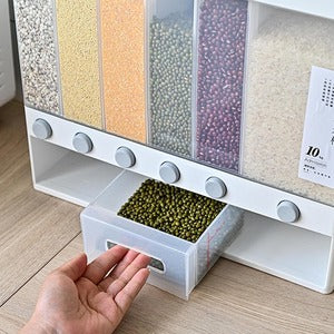 Kitchen Storage Organizer with Multiple Grain Dispensers Wall Mounted
