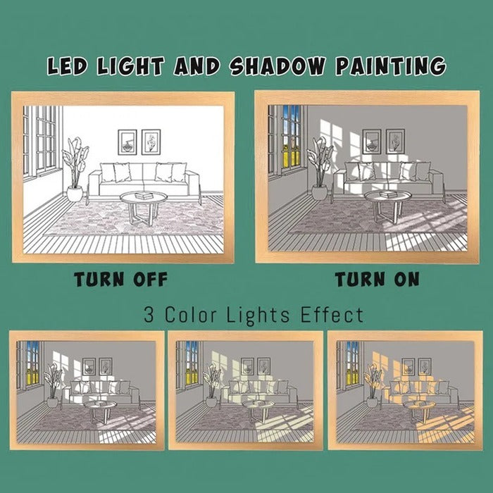 LED Illuminating 3D Decorative Painting Photo Frame Light Zaappy.com