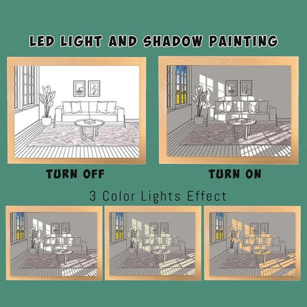Decorative Painting Photo Frame Light LED 3D Illuminating Frame